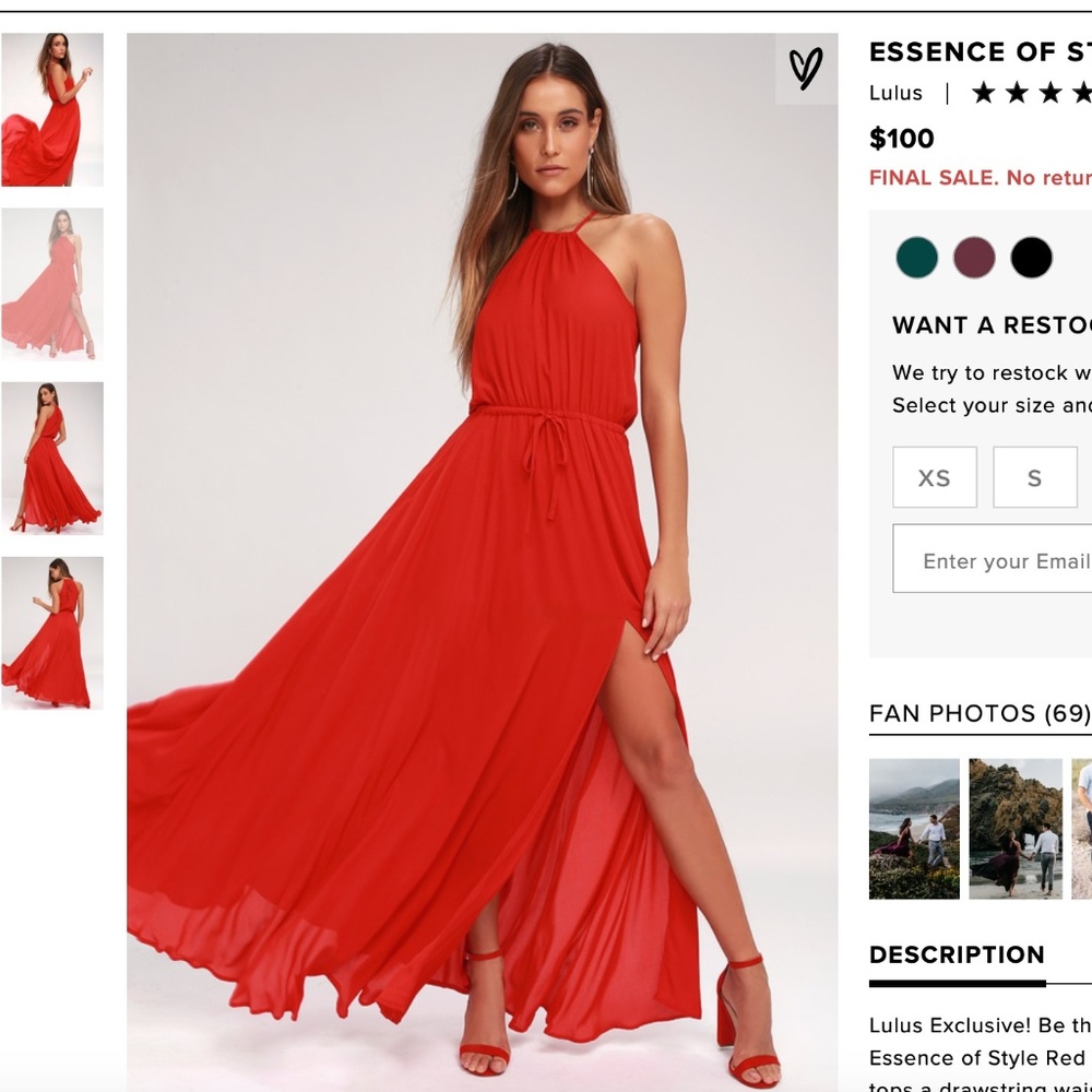 LULUS RED MAXI DRESS